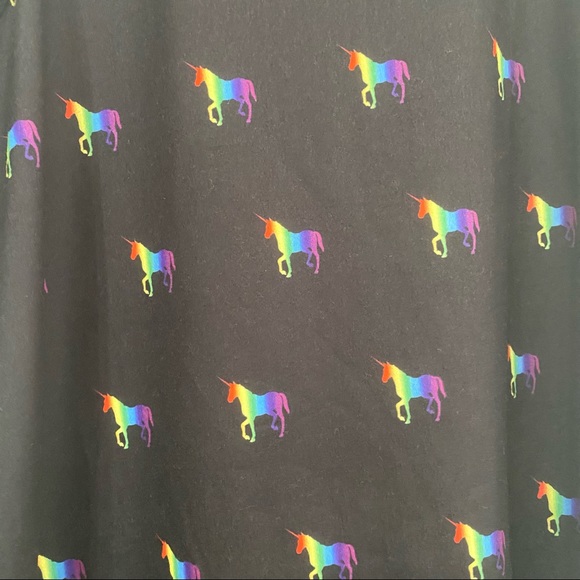Men’s Black Tank Top with Rainbow Unicorns - Picture 2 of 4